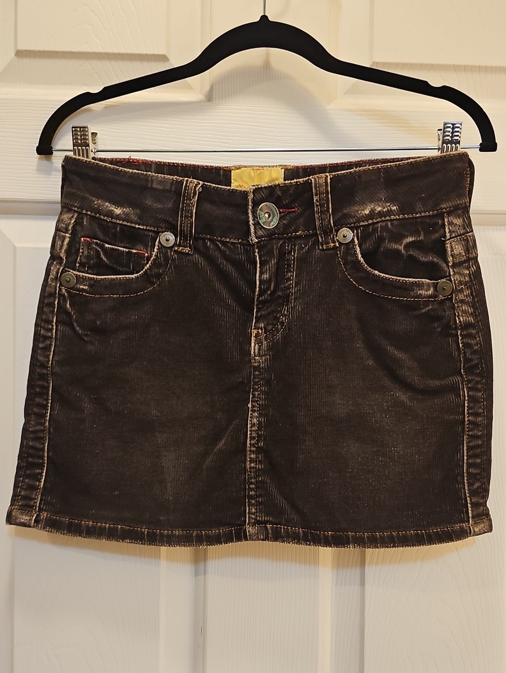Marlow Size 25 Dark Brown Corduroy Mini Skirt